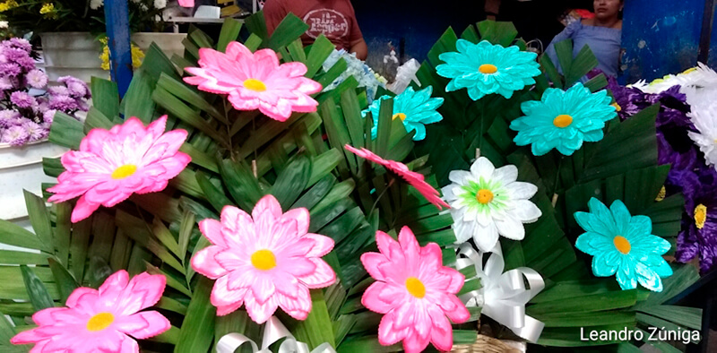 Las flores de plástico y papel, tradición del día de los difuntos en  Nicaragua