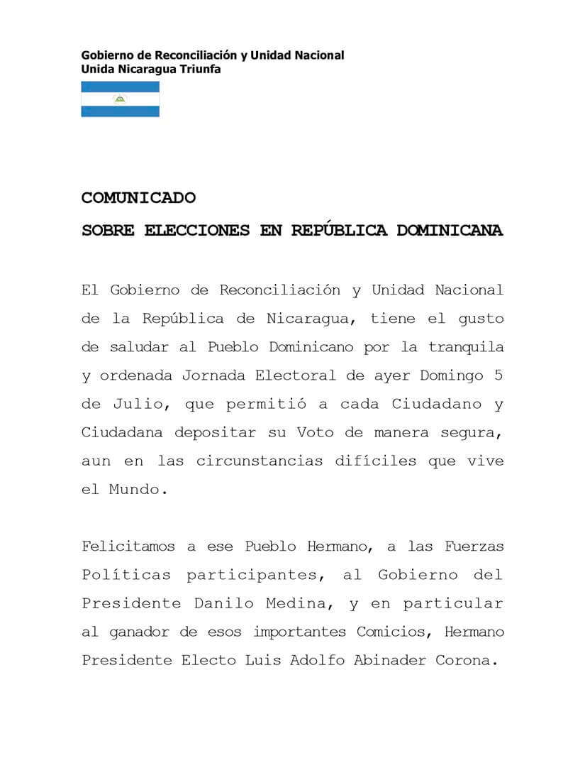 comunicado-nicaragua-republica-dominicana-por-jornada-elctoral