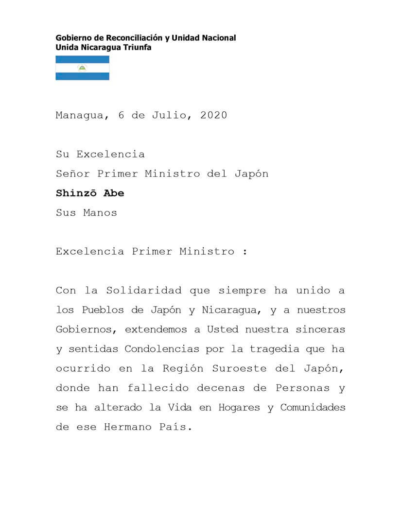 nicaragua-envia-mensaje-primer-ministro-japon-