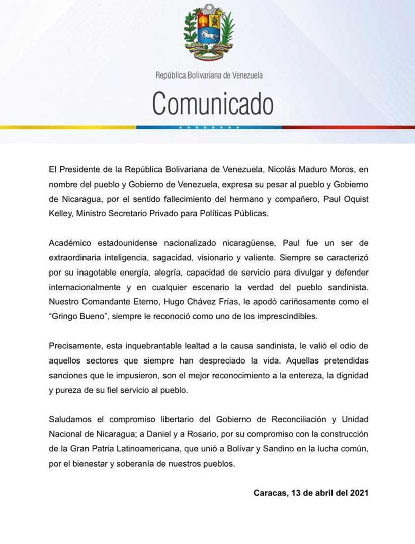 comunicado venezuela