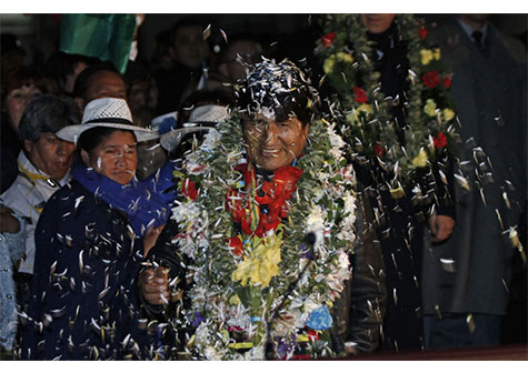 Recibimiento masivo para Evo Morales en Bolivia