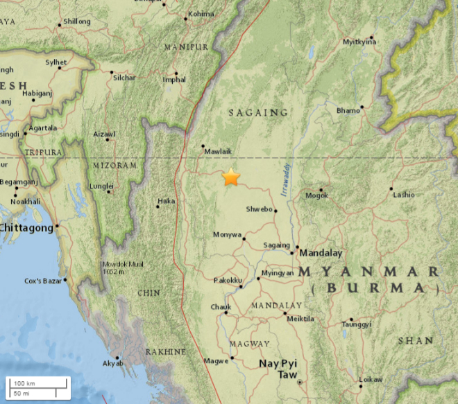 Terremoto de 6.9 sacude Birmania