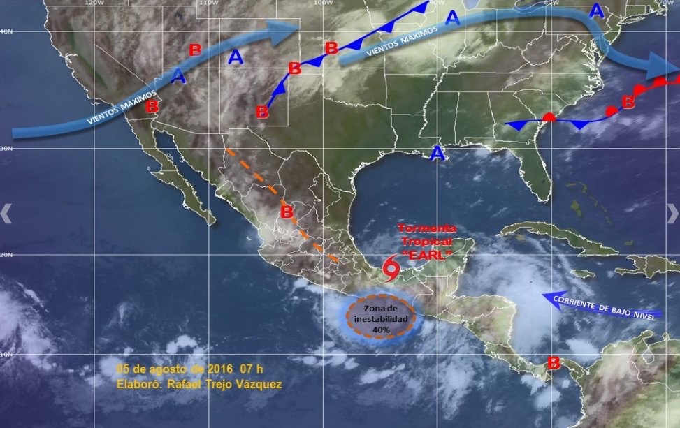 Debilitada la tormenta tropical Earl