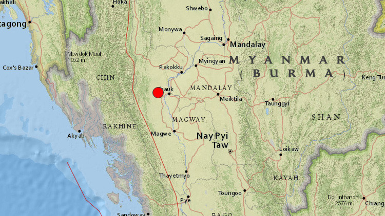 Un terremoto de 6,8 grados sacude Birmania (Myanmar)