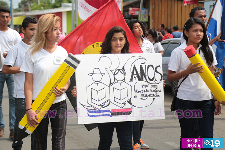 Ciudad Sandino se llena de Orgullo Patrio al conmemorar 36 Aniversario de la Cruzada Nacional de Alfabetización