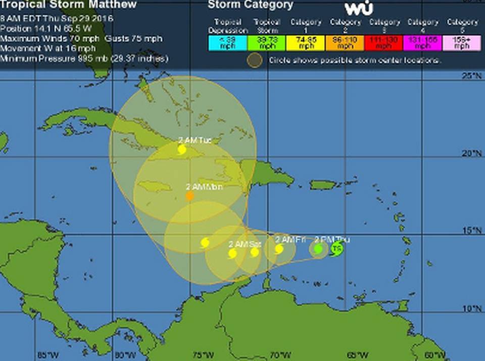 Tormenta Matthew amenaza con convertirse en huracán a su paso por el Caribe