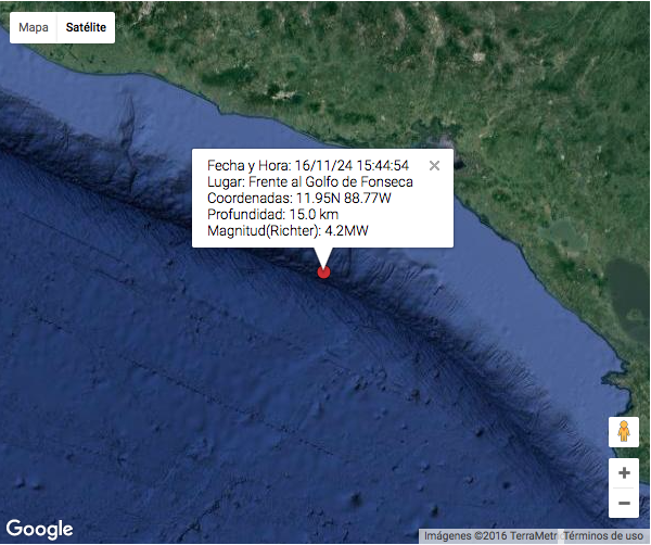 Nuevo sismo de 4.2 en el Golfo de Fonseca