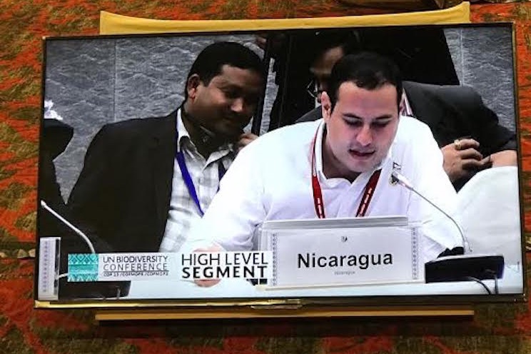 Nicaragua interviene en XIII Reunión de Alto Nivel de la Conferencia de Biodiversidad Biológica (COP 13)