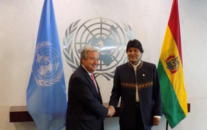 Secretario general de ONU recibe a Evo Morales