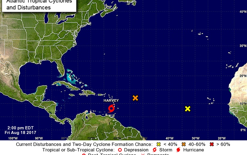 Harvey muestra señales de estarse reorganizando