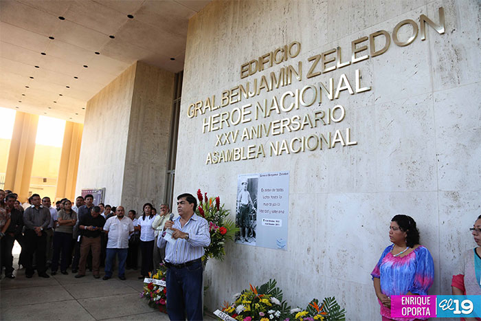 Asamblea Nacional recuerda legado del General Benjamín Zeledón