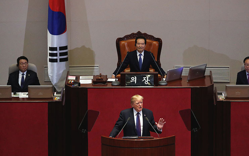 No nos pongan a prueba: Trump advierte a Pionyang desde Corea del Sur