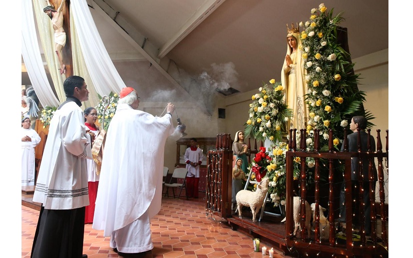 Cardenal Brenes instó a orarle a la Virgen de Fátima para que interceda por la paz en Nicaragua