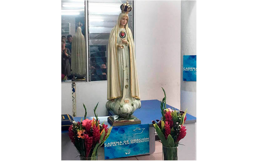 Virgen de Fátima y los Heraldos del Evangelio visitan Embajada de Nicaragua en Costa Rica