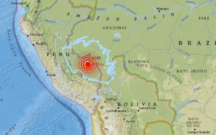 Se registra sismo en Perú de magnitud 7