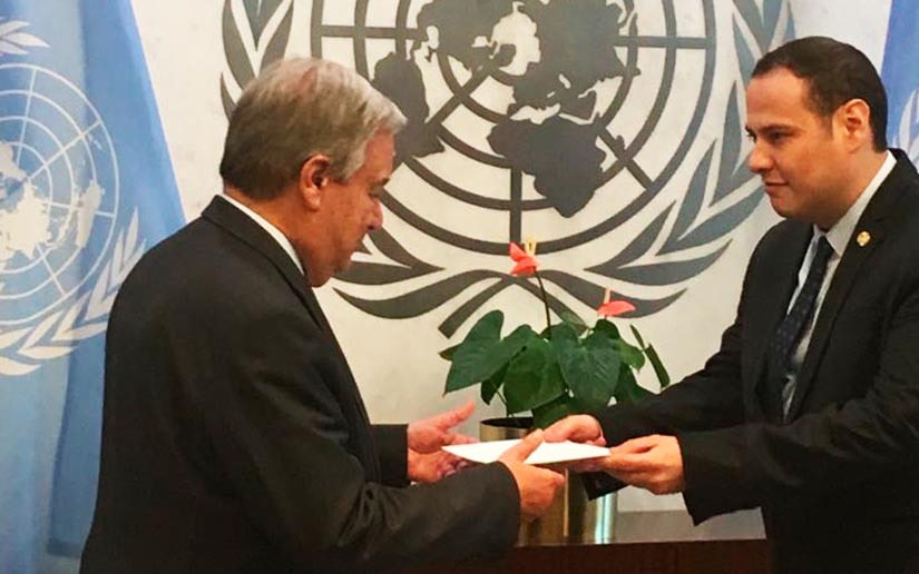 Embajador Sidharta Marín presenta credenciales como Representante Permanente ante Naciones Unidas