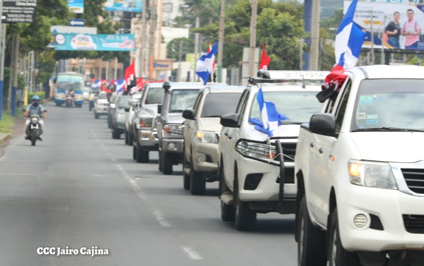 Gigantesca caravana sandinista demanda Paz y Justicia en calles de Managua