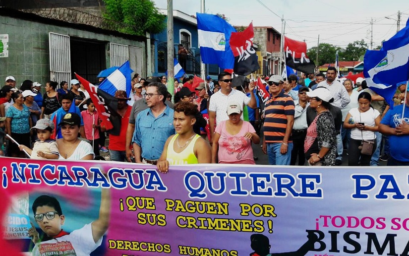 Jinotepinos caminan por la justicia y la Paz de Nicaragua