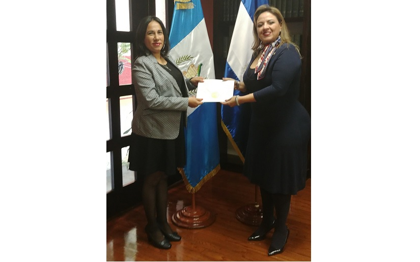 Embajadora de Nicaragua presenta credenciales ante autoridades de Guatemala