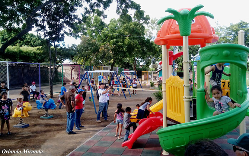 Alcaldía de Managua reinaugura parque infantil en Villa Flor Norte