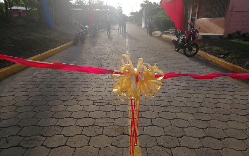 Gobierno Sandinista inaugura 440 metros de adoquinado en Potosí