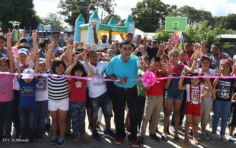 Alcaldía de Managua reinaugura parque del barrio Nueva Libia del distrito IV