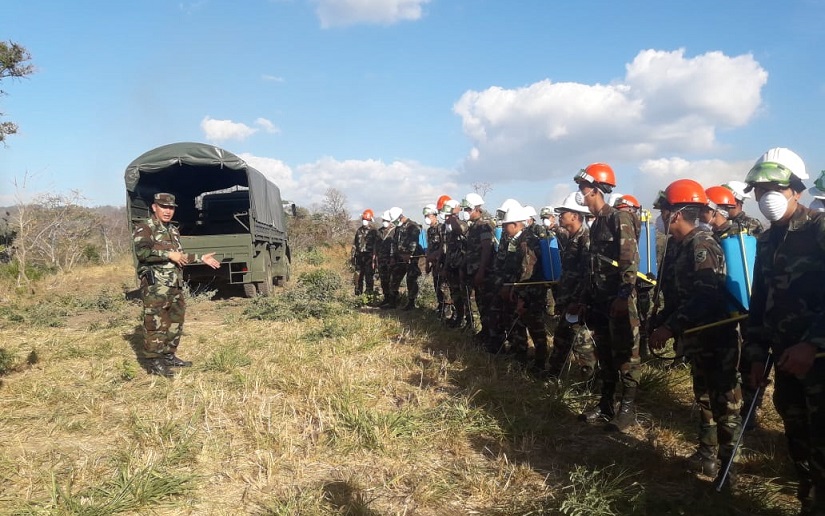 Ejército de Nicaragua apoyó sofocación de incendio en Península de Chiltepe