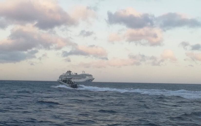 Fuerza Naval brindó protección al arribo del crucero Coral Princess en San Juan del Sur