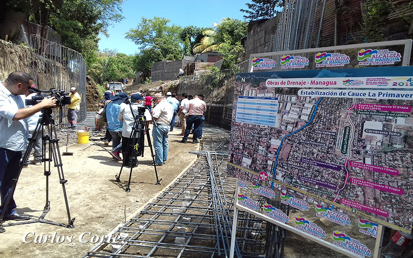 Alcaldía de Managua supervisa revestimiento de un cauce en el barrio La Primavera