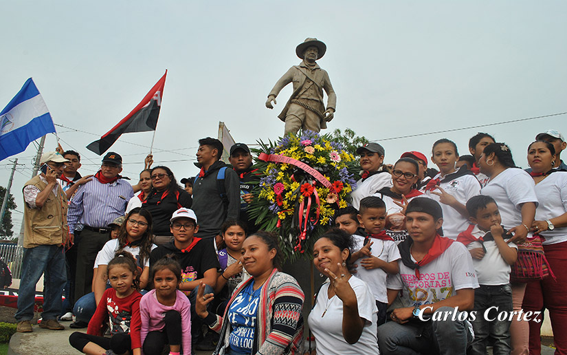 Ciudad Sandino celebra 124 años del natalicio del general Sandino en paz y progreso
