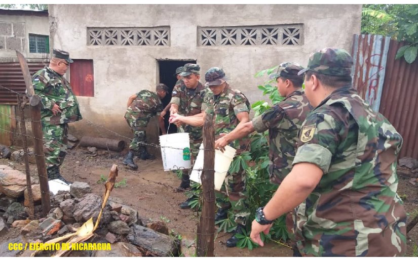 Ejército de Nicaragua brinda protección y apoyo a la población ante intensas lluvias