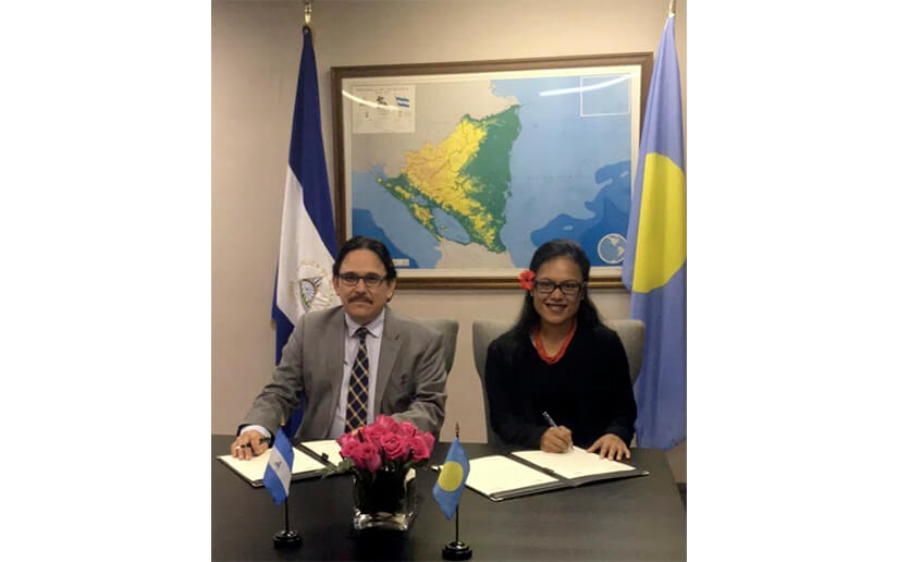 Nicaragua establece Relaciones Diplomáticas con la República de Palaos