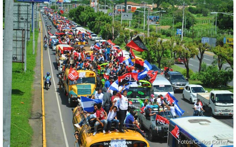 Caravanas avanzan hacia Managua para celebrar 40 aniversario de la Revolución Sandinista 