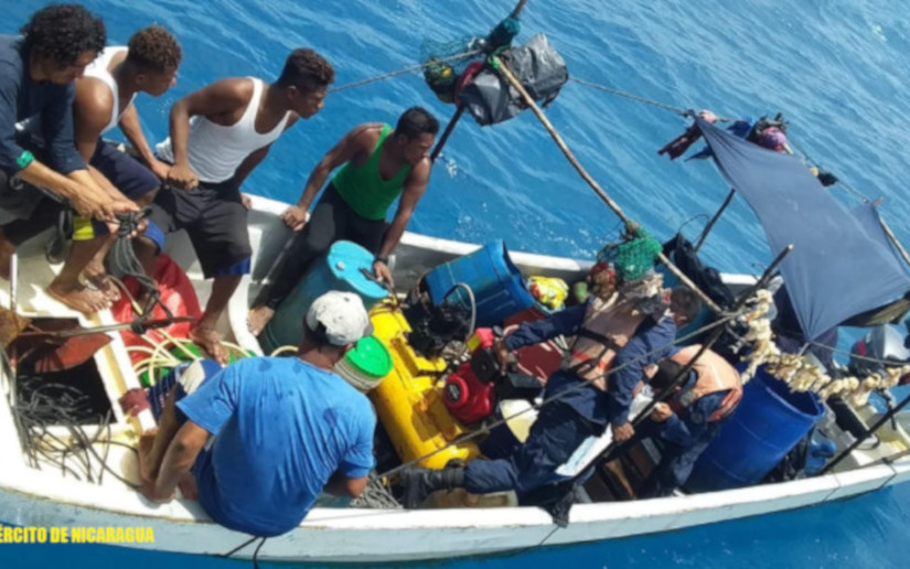 Fuerza Naval retuvo a seis personas y una panga por pesca ilegal en Puerto Cabezas