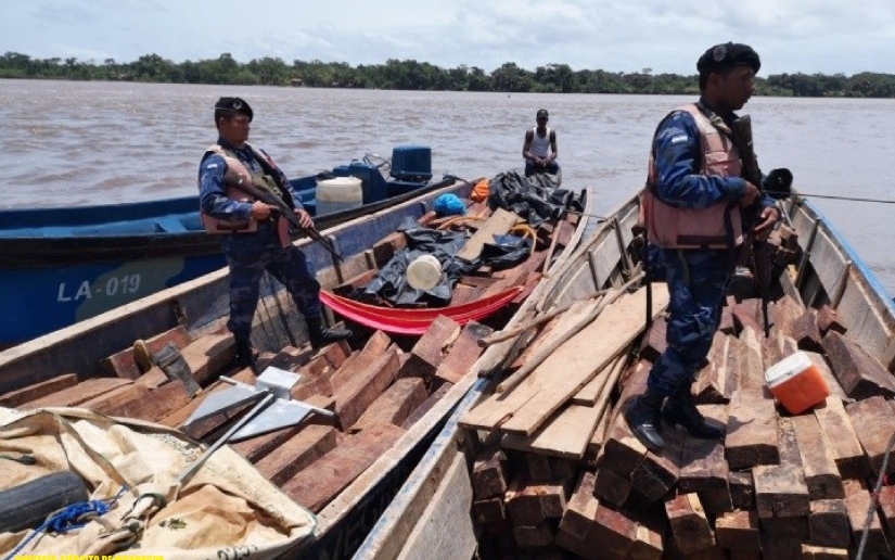 Fuerza Naval retuvo embarcaciones por realizar traslado ilegal de madera