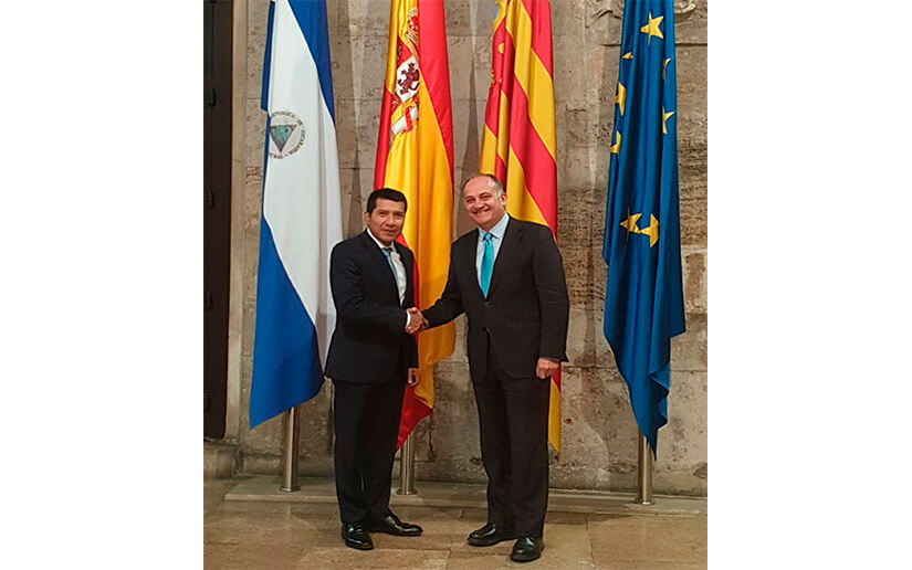 Embajador de Nicaragua en España sostiene importantes encuentros en Valencia