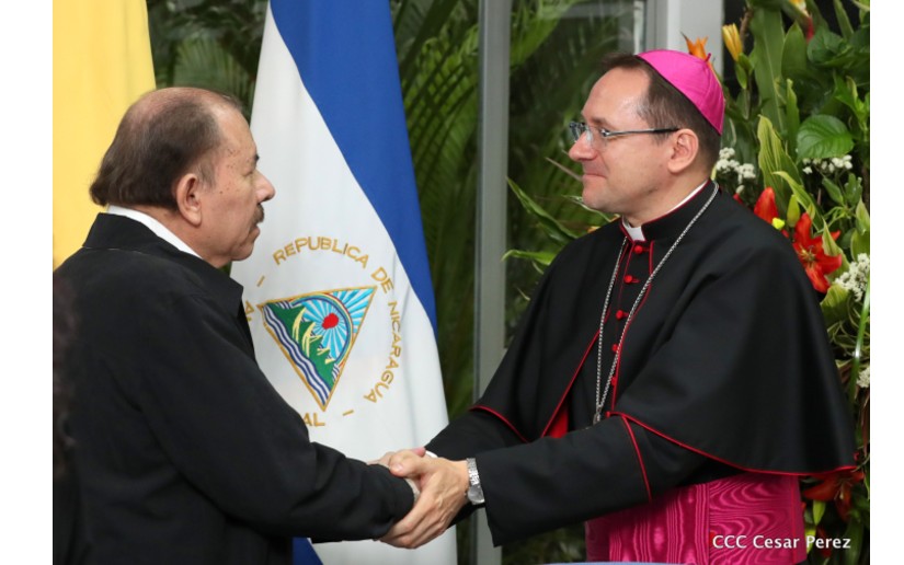 Mensaje del Gobierno de Nicaragua a su excelencia, Nuncio Apostólico Waldemar Stanislaw Sommertag y familia