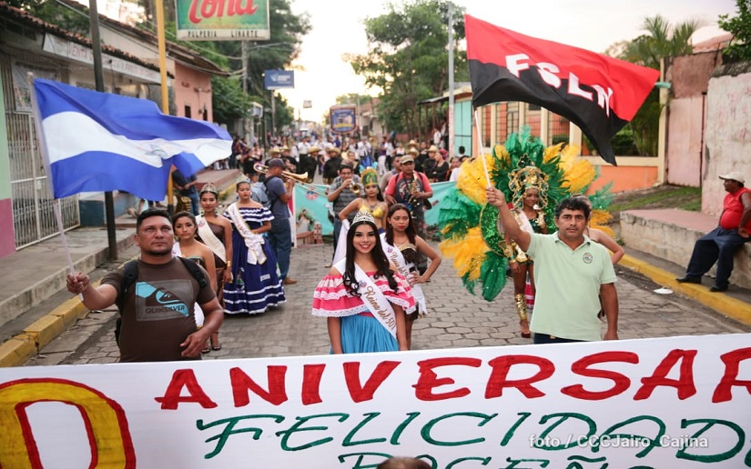 Alegre y pintoresco carnaval en La Paz Centro por sus 50 años de ser ciudad