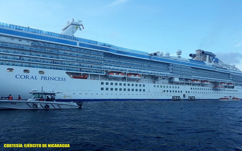 Fuerza Naval brinda protección y seguridad al crucero Coral Princess, en San Juan del Sur