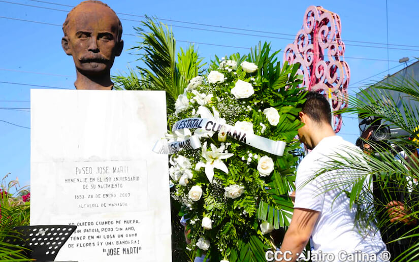 Nicaragua realiza jornada en homenaje José Martí, el Apóstol de la Revolución Cubana