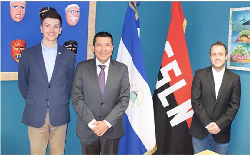 Dirigentes de la Federación Mundial de Juventud Democrática y Juventud Comunista de España visitan Embajada de Nicaragua