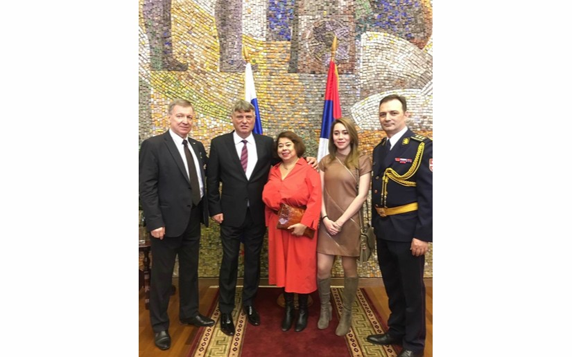 Embajadora de Nicaragua participa en celebración de la Fiesta Nacional de Serbia en Moscú