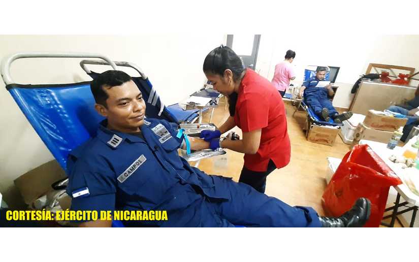 Ejército de Nicaragua participa en jornada de donación de sangre en Bluefields