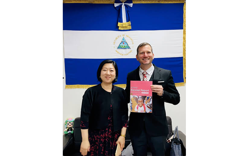 Presidenta de la Federación de Mujeres por la Paz mundial visita Embajada de Nicaragua en Japón