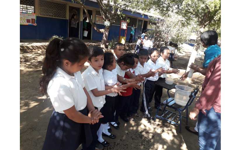 Comunidad educativa del Colegio Público Chiquilistagua aplican medidas ante la Covid-19