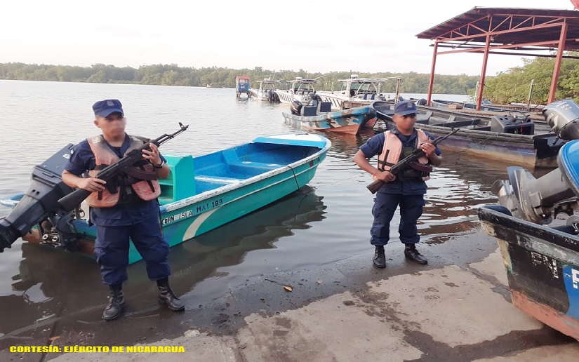 Fuerza Naval del Ejército de Nicaragua retiene embarcación por traslado de marihuana