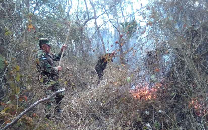 Ejército participa en sofocación de incendio agropecuario en Boaco 