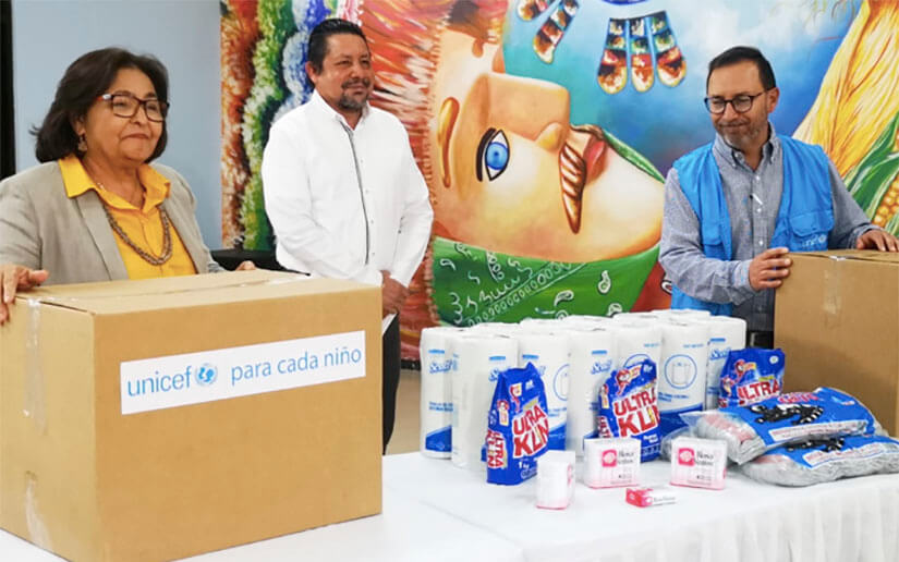 Unicef realiza primera entrega de kits de higiene al Ministerio de Educación