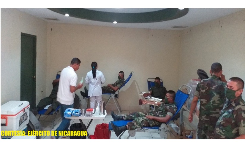 Ejército de Nicaragua participa en jornada de donación voluntaria de sangre
