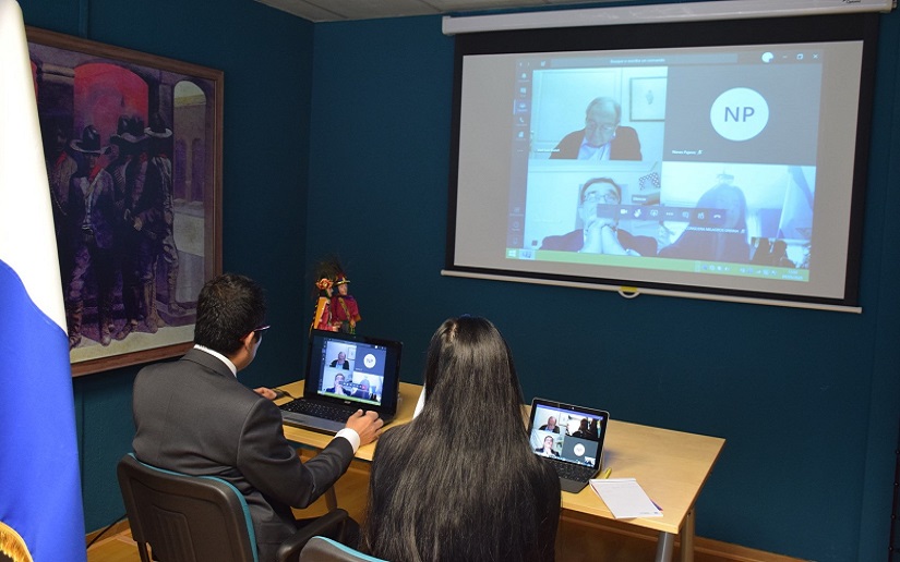 Nicaragua sostiene reunión virtual con el presidente de la Cámara de Comercio de España